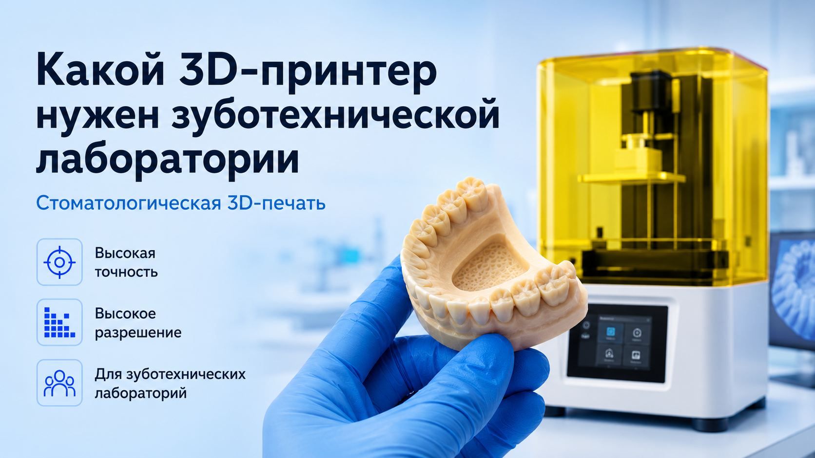Стоматологическая 3d печать моделей в зуботехнической лаборатории